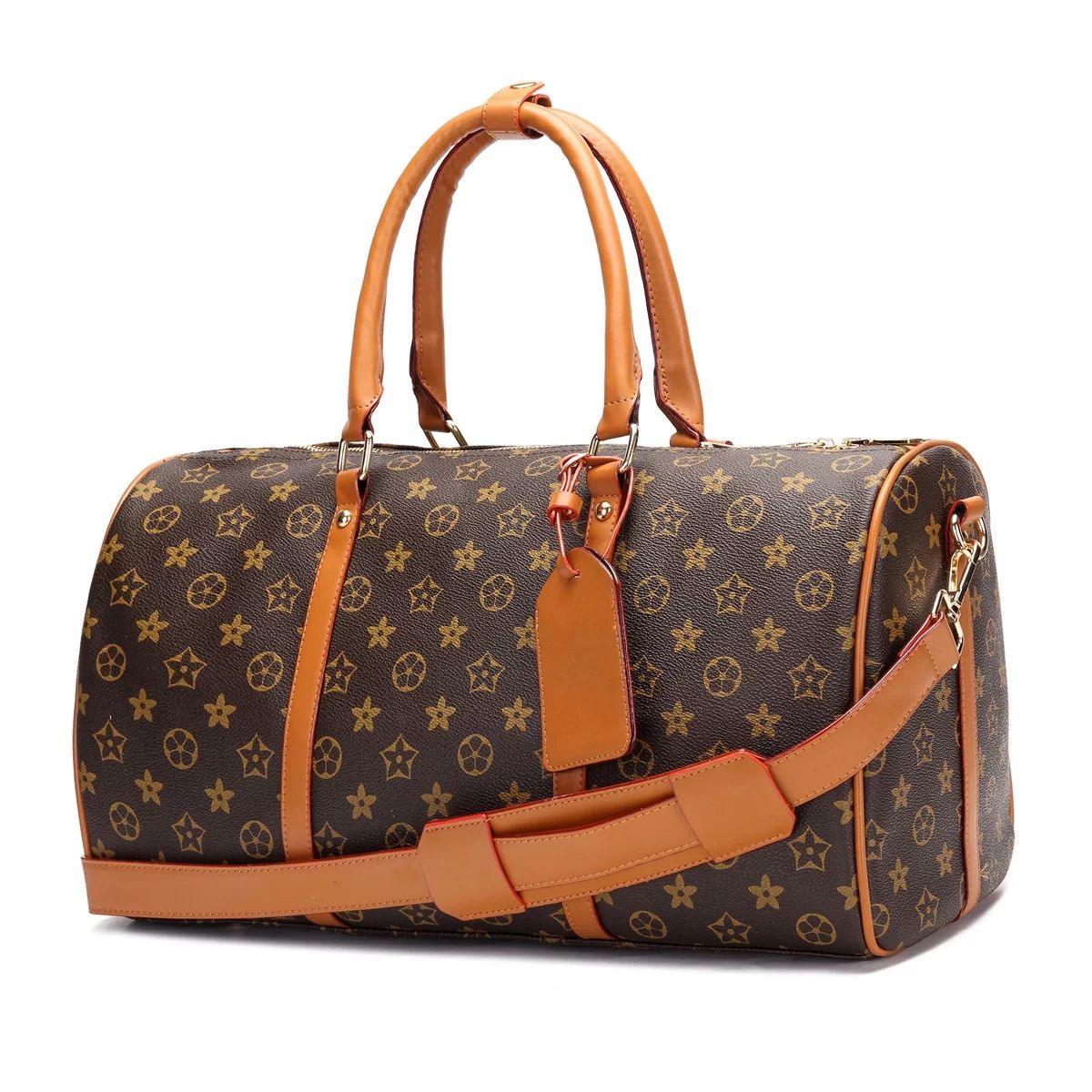 TWENTY FOUR Checkered Weekender Bags Leather Travel Duffel Shoulder Bag Overnight Large Capacity ... | Walmart (US)