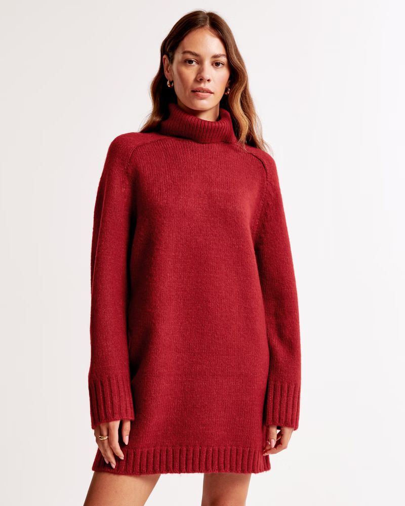 Easy Turtleneck Mini Sweater Dress | Abercrombie & Fitch (US)