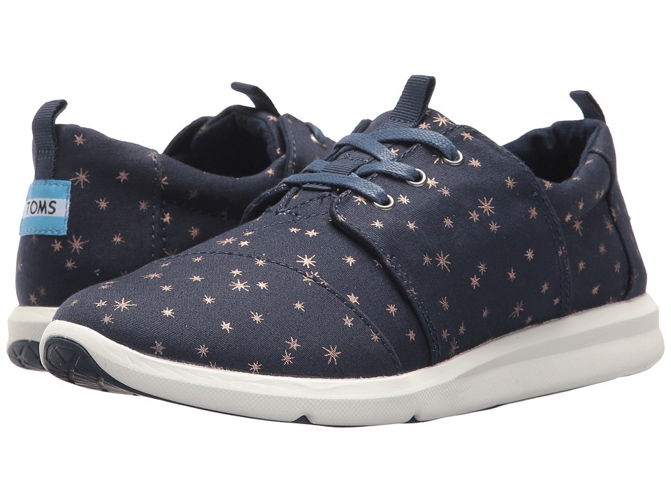 TOMS - Del Rey (Navy Light Burst) Women's Lace up casual Shoes | Zappos