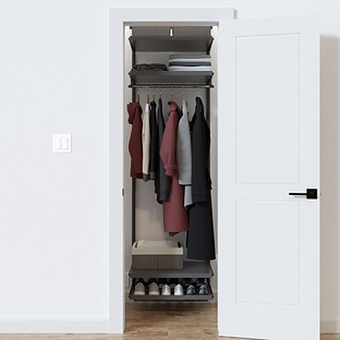 Elfa Decor 2' Grey & Graphite Entry Closet | The Container Store
