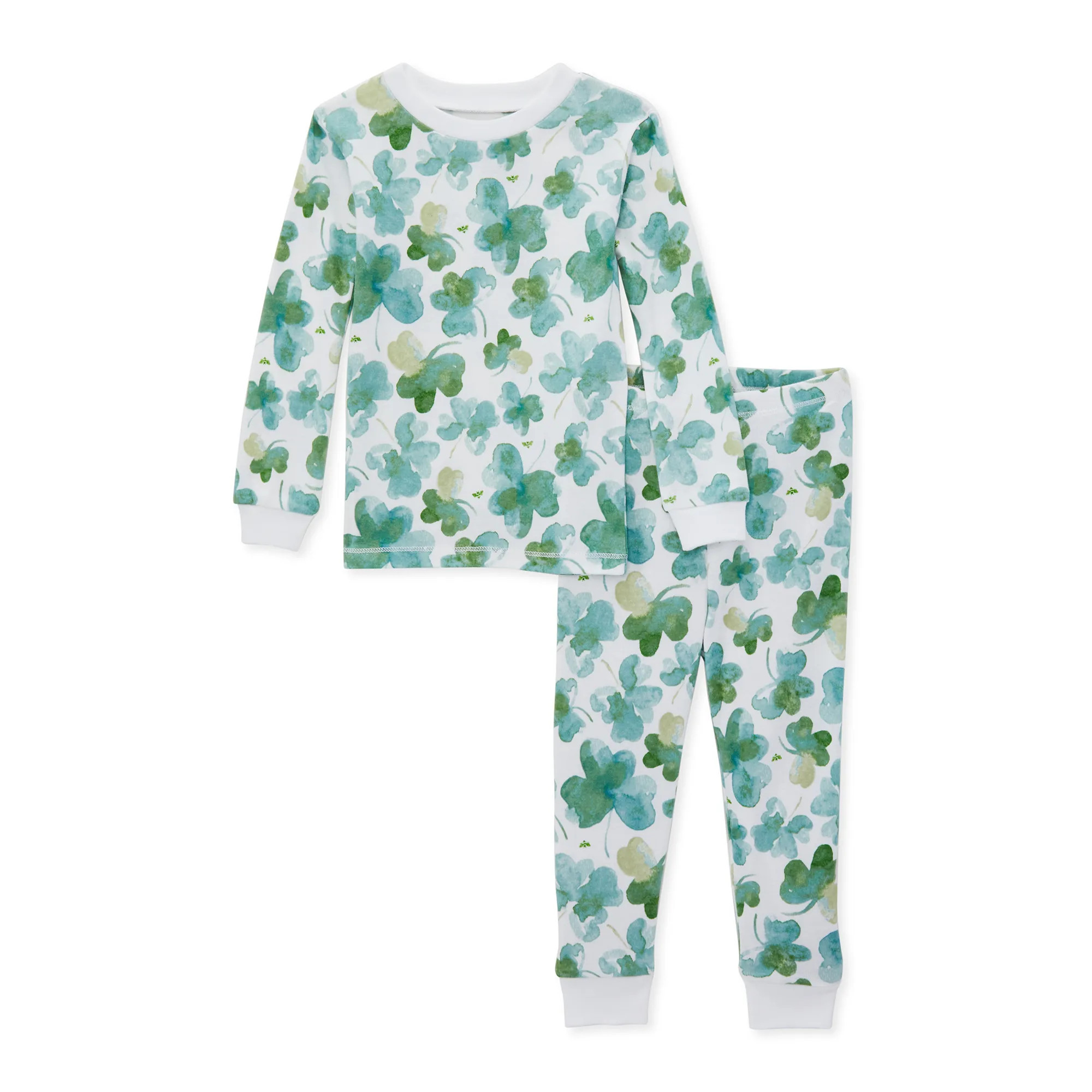 St Patrick's Day Organic 2-Piece Pajama Set, Cutest Clover | SpearmintLOVE