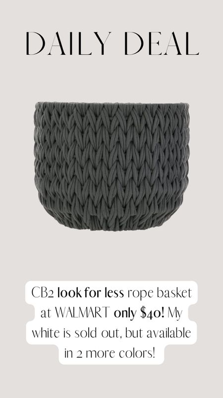 CB2 look for less rope basket! 

Lee Anne Benjamin 🤍

#LTKhome #LTKunder50 #LTKsalealert