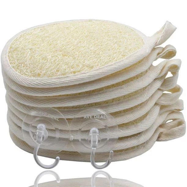 Exfoliating Loofah Sponge Pads (Pack of 8) - Large 4x6-100% Natural Luffa and Terry Cloth Materia... | Walmart (US)