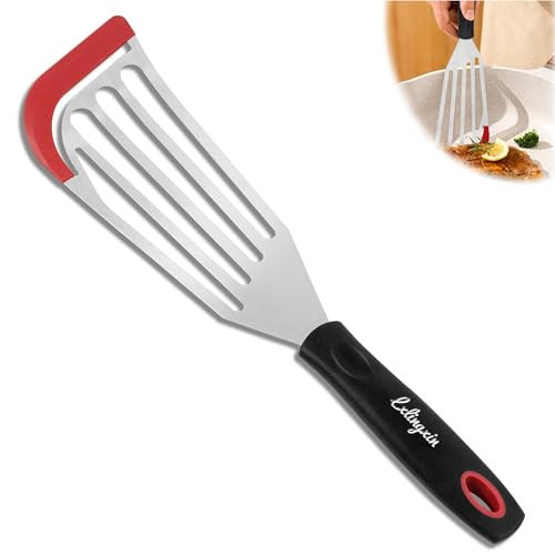 LX Fish Spatula Heat Resistant SiliconeTurner Spatula for Nonstick Cookware, Silicone Thin Flipper Slotted Spatulas - Ideal for Grilling, omelette making, Pancake | Amazon (US)