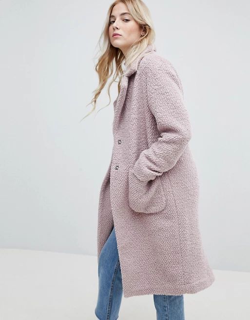 New Look – Strukturierter Mantel in Midilänge | Asos DE