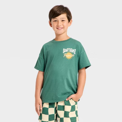 Grayson Threads Kids Boys' Short Sleeve Oversized Fit T-Shirt - Green M | Target