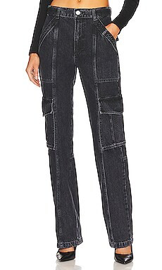 FRAME High Rise Utility Straight Leg in Ashtray from Revolve.com | Revolve Clothing (Global)