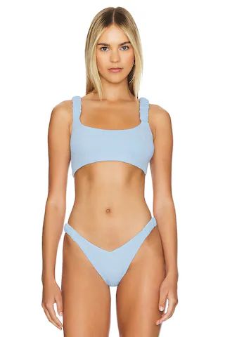 BEACH RIOT Effie Top in Denim Scrunch from Revolve.com | Revolve Clothing (Global)