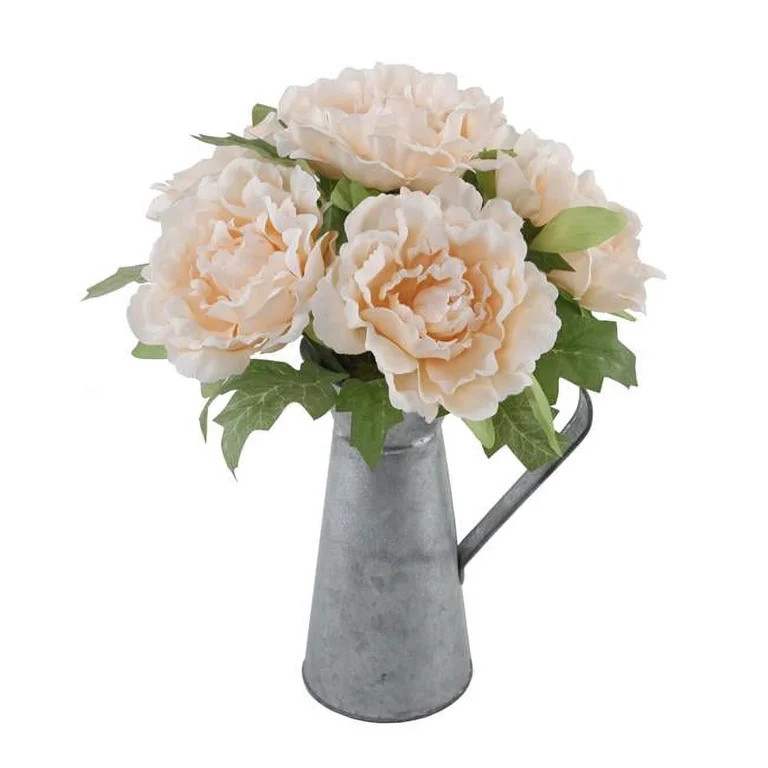 Flora Bunda  13' Tall Peach Peony in Tin | Walmart (US)