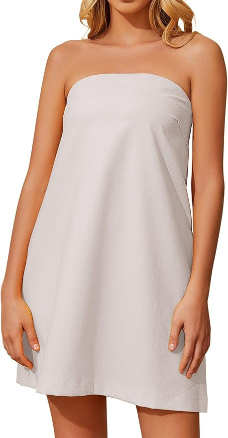 Meladyan Women’s Summer Tube Dress Strapless Backless Mini Tube Dress Smocked Cut Out Relaxed M... | Amazon (US)