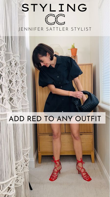 ADD RED TO ANY OUTFIT it’s the biggest color trend of 2024 and goes with everything 
1. Jeans & White Tee
2. Black Skirt or Shorts
3. Little Black Dress