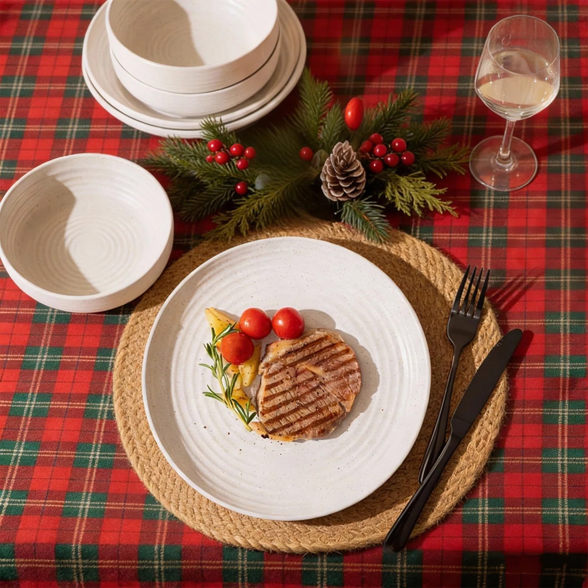 16-piece Stoneware Dinnerware Set, Service For 4 | Wayfair North America