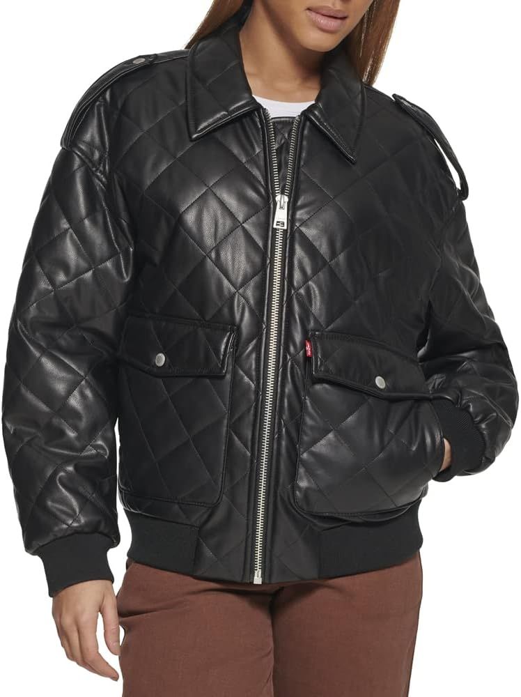 Levi's Women's Faux Leather Dad Bomber Jacket | Amazon (US)