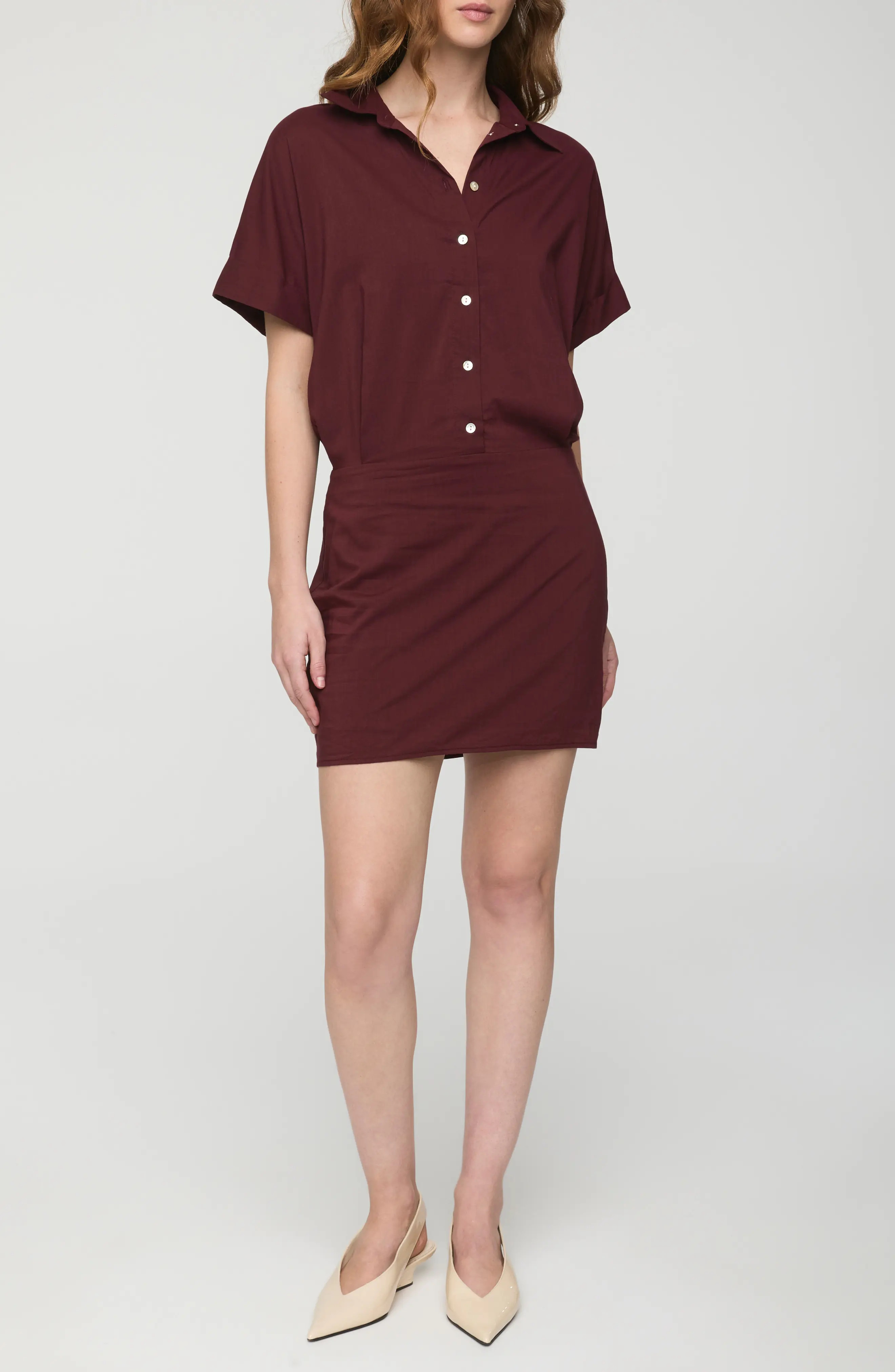 Blythe Stretch Cotton Mini Shirtdress (Women) | Nordstrom | Nordstrom