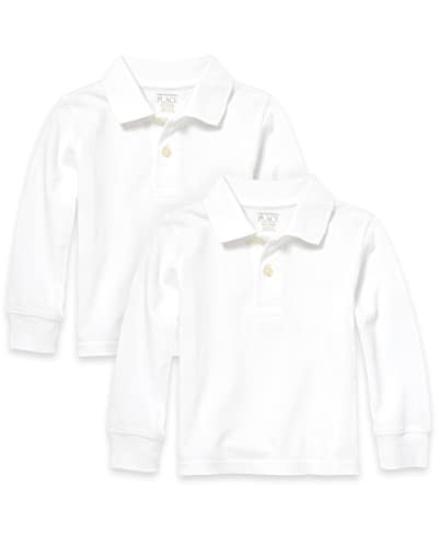 The Children's Place Baby Boys and Toddler Boys Long Sleeve Pique Polo, White, 18-24 MONTHS | Amazon (US)