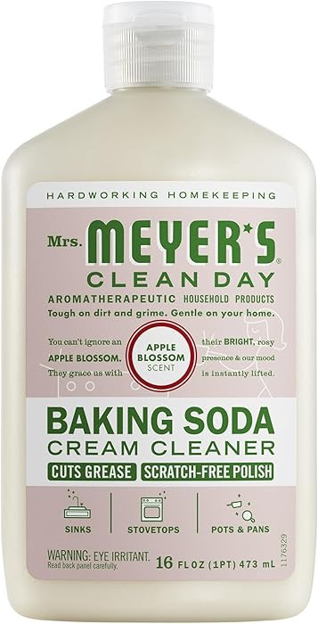 MRS. MEYER'S CLEAN DAY Baking Soda Cream Cleaner, Cuts Grease, Scratch-Free Polish, Apple Blossom... | Amazon (US)