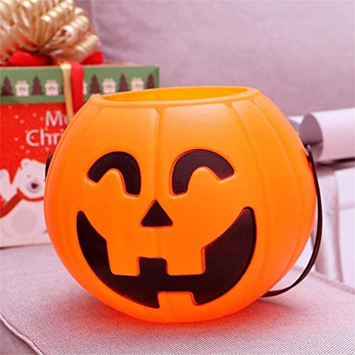 Halloween Pumpkin Bucket, Portable Pumpkin Trickling Candy Bucket, Plastic Pumpkin Buckets with Handles, Halloween Trick or Treat Candy Holder Container for Halloween Party Supplies (Medium, 1PCS) | Amazon (US)