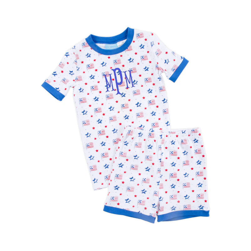 Flag Print Short Pajamas | Classic Whimsy