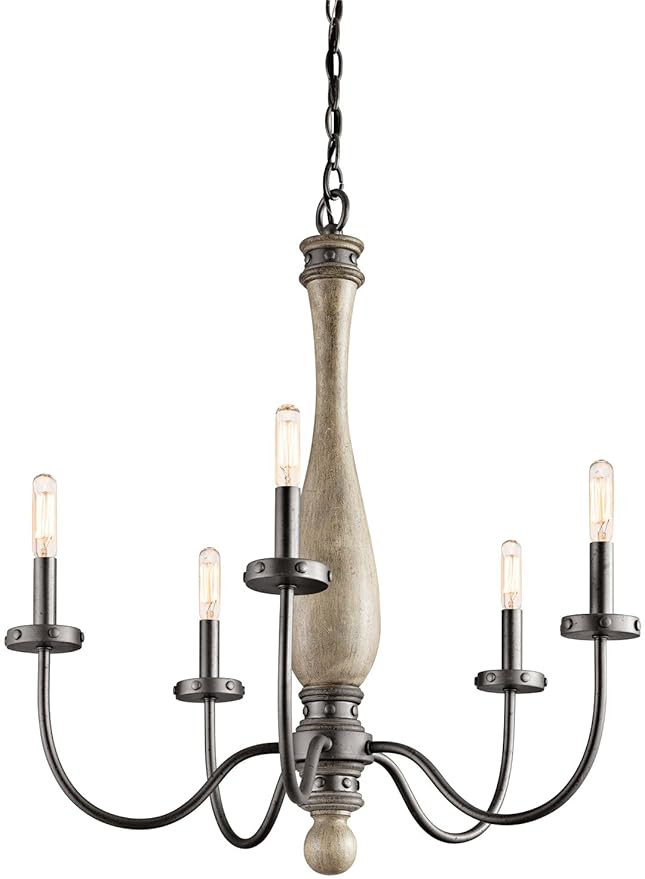 Kichler 43322DAG Evan Chandelier 5-Light, Distressed Antique Gray | Amazon (US)