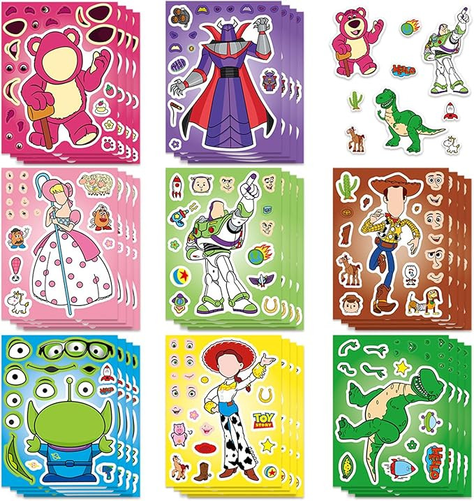 Make-a-Face Stickers,24 Sheets DIY Mix and Match Stickers,Waterproof Vinyl Build Your Own Charact... | Amazon (US)