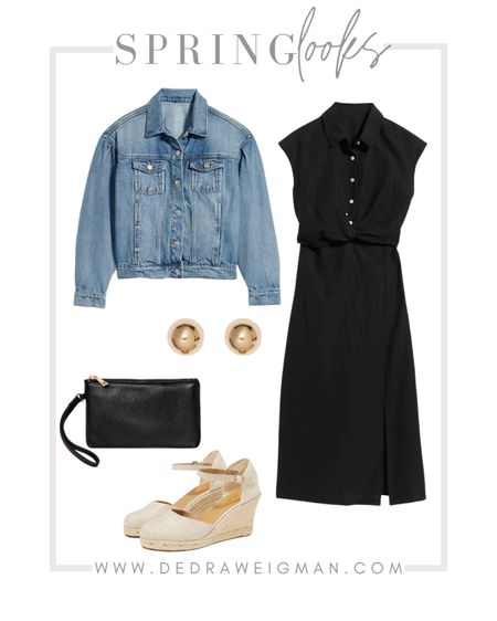 Spring outfit idea! Loving this tie spring dress paired with a jean jacket. 

#springoutfit #dress 

#LTKSeasonal #LTKstyletip #LTKFind
