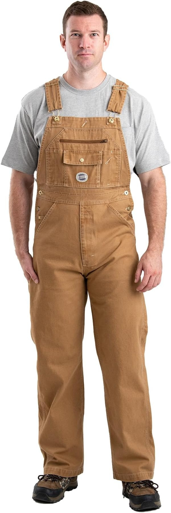 Berne Men's Vintage Unlined Washed Duck Bib Overall | Amazon (US)