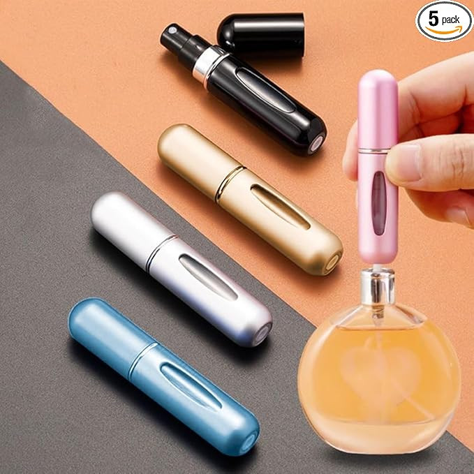5pcs Mini Perfume Travel Bottle, Refillable Perfume Atomiser, Spray Bottles, Portable for Travel ... | Amazon (US)