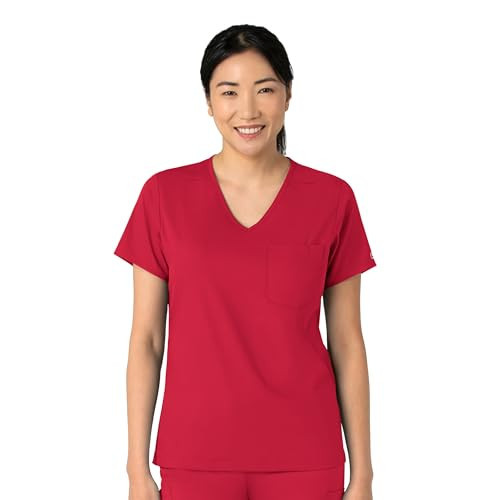 Wink Boundless Women's Tuck-in Scrub Top - Red, XS | Amazon (US)
