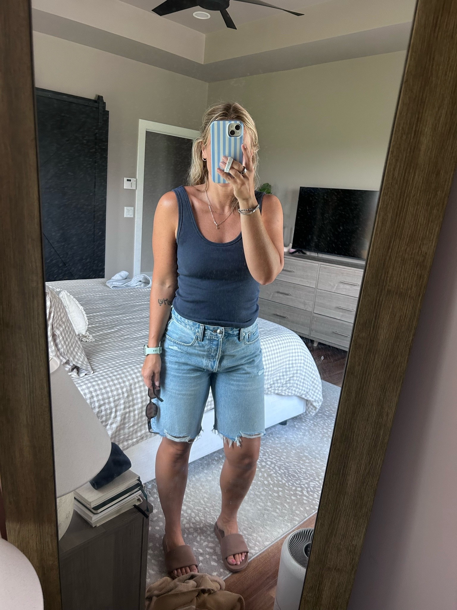 Mom outfit of the day. @abercrombie tank size small, @Madewell shorts size 27.

#LTKSaleAlert #LTKmomlife #LTKootd