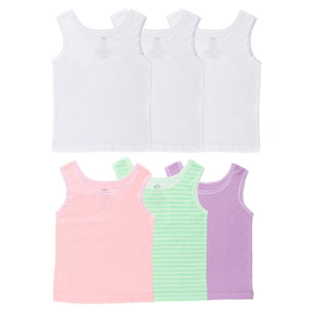 Wonder Nation Toddler Girl Tank Top, 6 Pack (2T-5T) | Walmart (US)