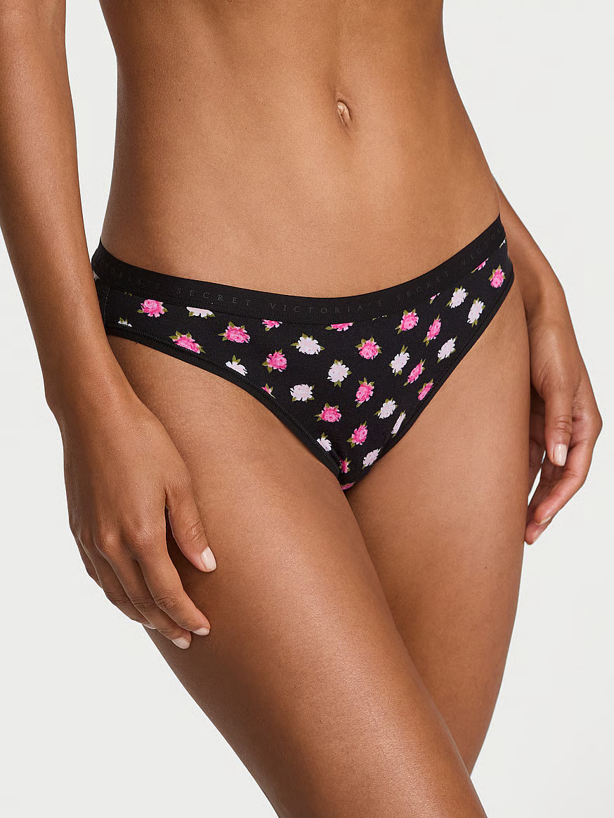 Buy Stretch Cotton Bikini Panty, Sangria Red Holly Floral - Order Panties online - Victoria's Sec... | Victoria's Secret (US / CA )