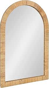 Kate and Laurel Rahfy Boho Arch Rattan Mirror, 20x30, Natural Wood, Decorative Wooden Mirror with... | Amazon (US)