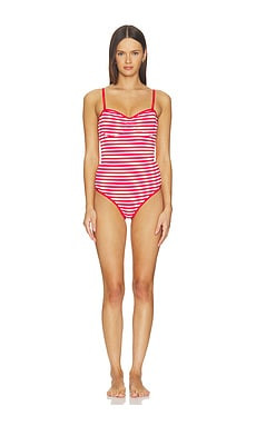 BEACH RIOT Hayes One Piece in Crimson Stripe from Revolve.com | Revolve Clothing (Global)