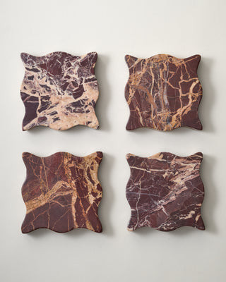 Wavy Scallop Marble Coaster Set of 4 | Magnolia