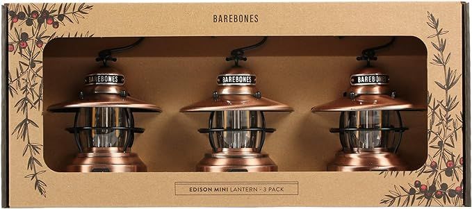 Barebones Edison Living Mini Lanterns, 3-Pack LED - Battery Operated, Outdoor Activities, Camping... | Amazon (US)