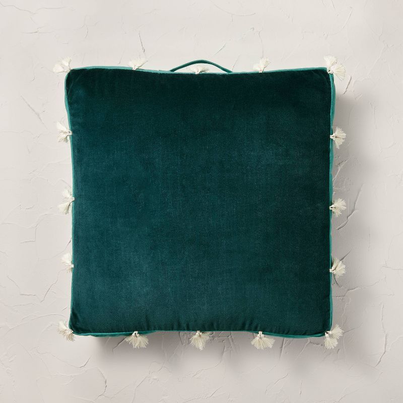 Oversized Velvet Floor Square Throw Pillow with Tassels - Opalhouse™ designed with Jungalow™ | Target