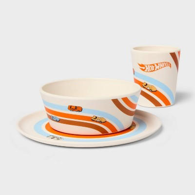 3pc Hot Wheels Retro Artificial Resin Dinnerware Set White - Hot Wheels by Pillowfort™ | Target