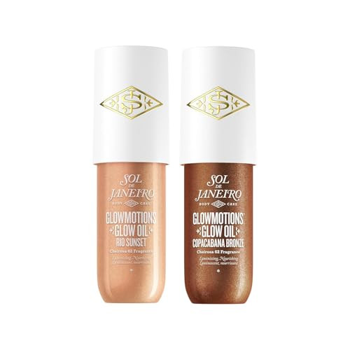 Sol de Janeiro Glowmotions Glow Body Oil Travel Size Duo | Copacabana Bronze & Rio Sunset | Shimmer Body Oil Bundle | Pack of 2, 2.5 fl oz. | Amazon (US)