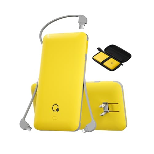 Q 10000mAh Power Bank, Slim Portable Charger,4 Output External Battery Pack with Built-in AC Wall... | Amazon (US)