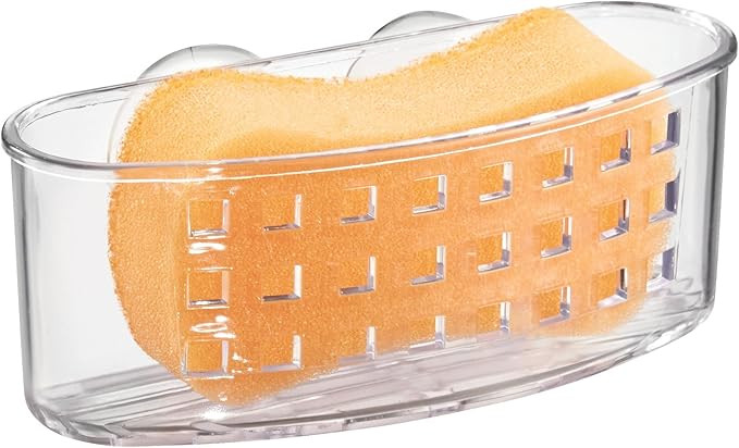 iDesign Kitchen Sink Suction Holder for Sponges, Scrubbers, Soap, Scouring Pads, Bathroom Shower ... | Amazon (US)