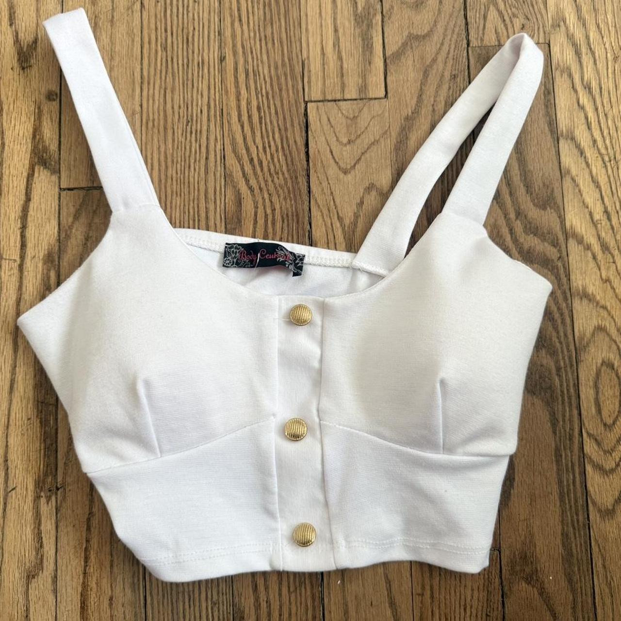 Body Central Women's Crop top - White - M | Depop US
