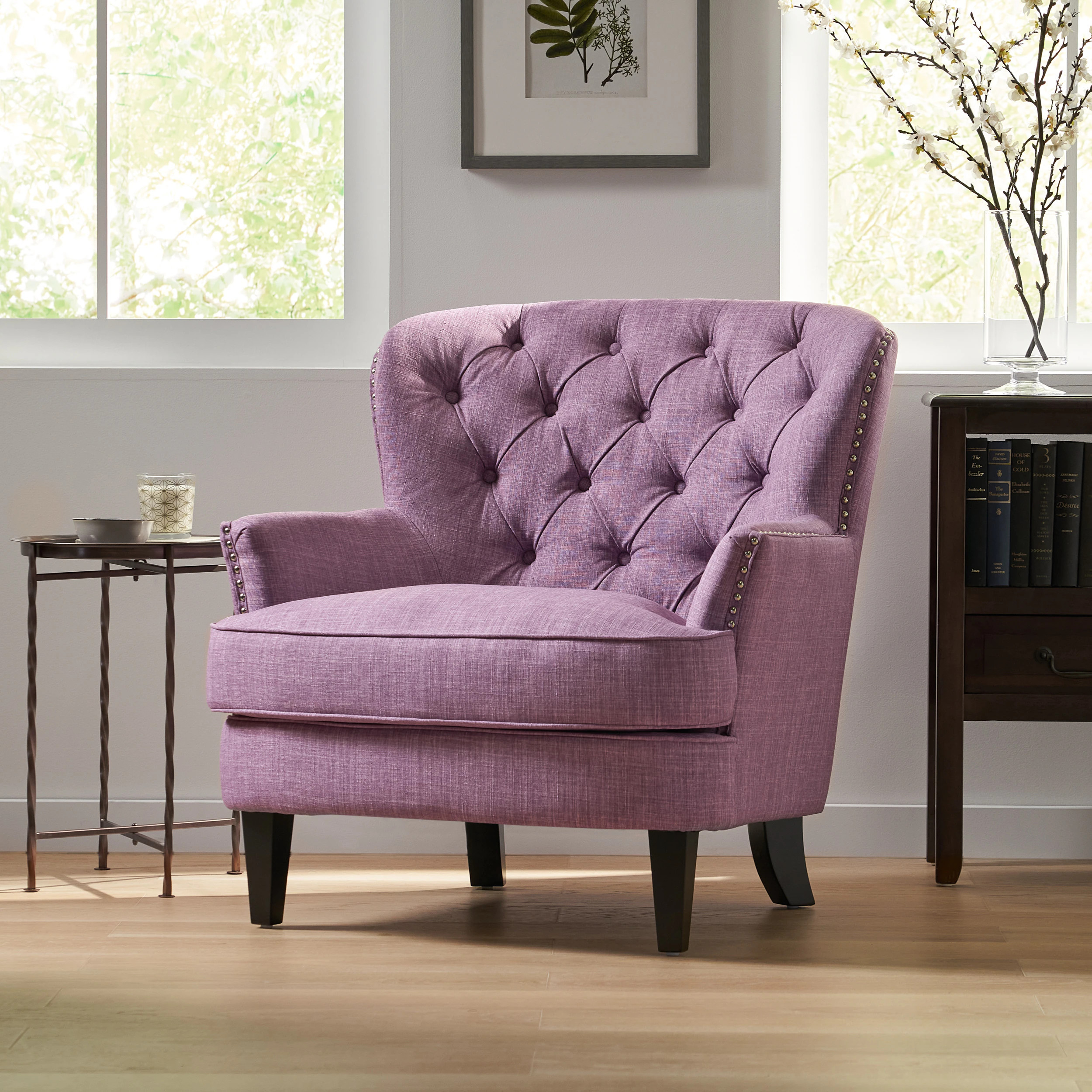 Christopher Knight Home Tafton Light Purple Fabric Club Chair-Pink | 296539 | Lowe's