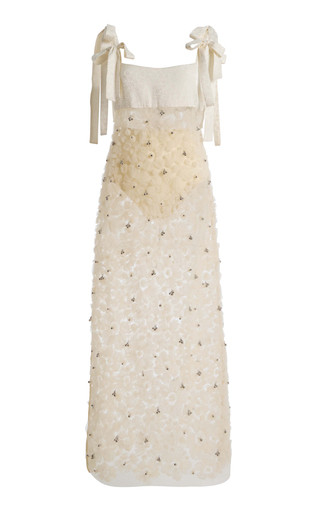 Tallula Floral-Appliquéd Tulle Midi Dress | Moda Operandi (Global)