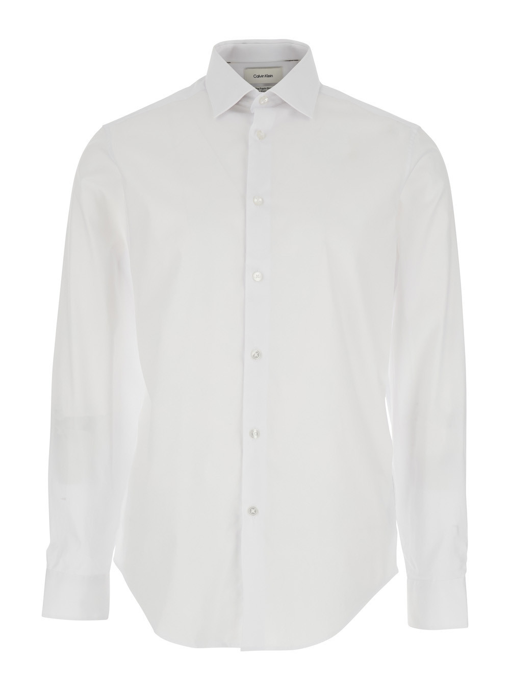Calvin Klein White Shirt with Classic Collar in Cotton Poplin for Men Elastane And Blouses - Men | Italist.com US