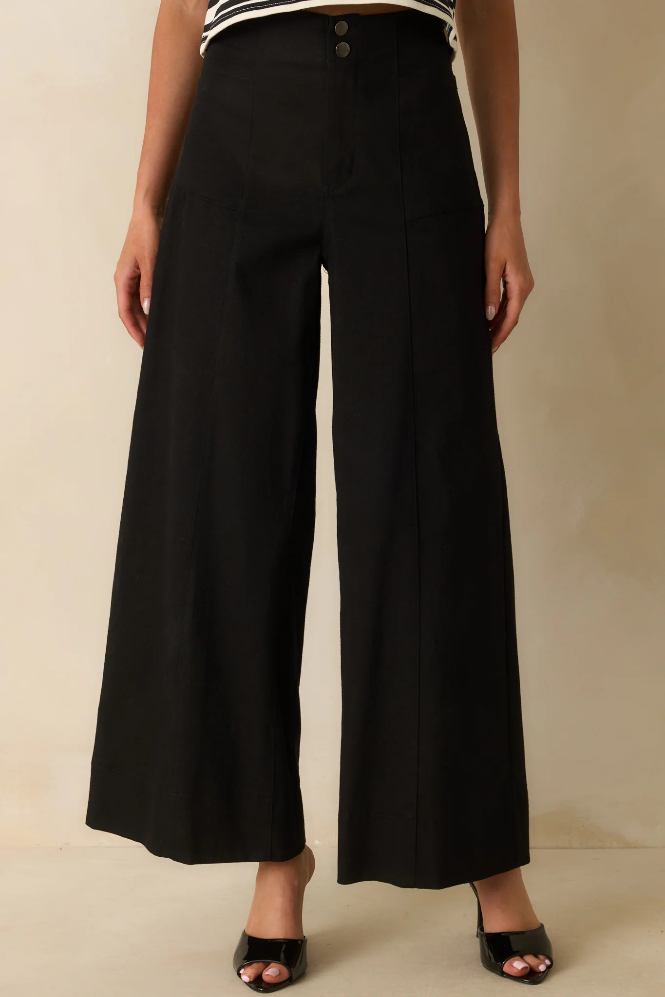 Daylight Glimmer Black Wide Leg Pants | Red Dress