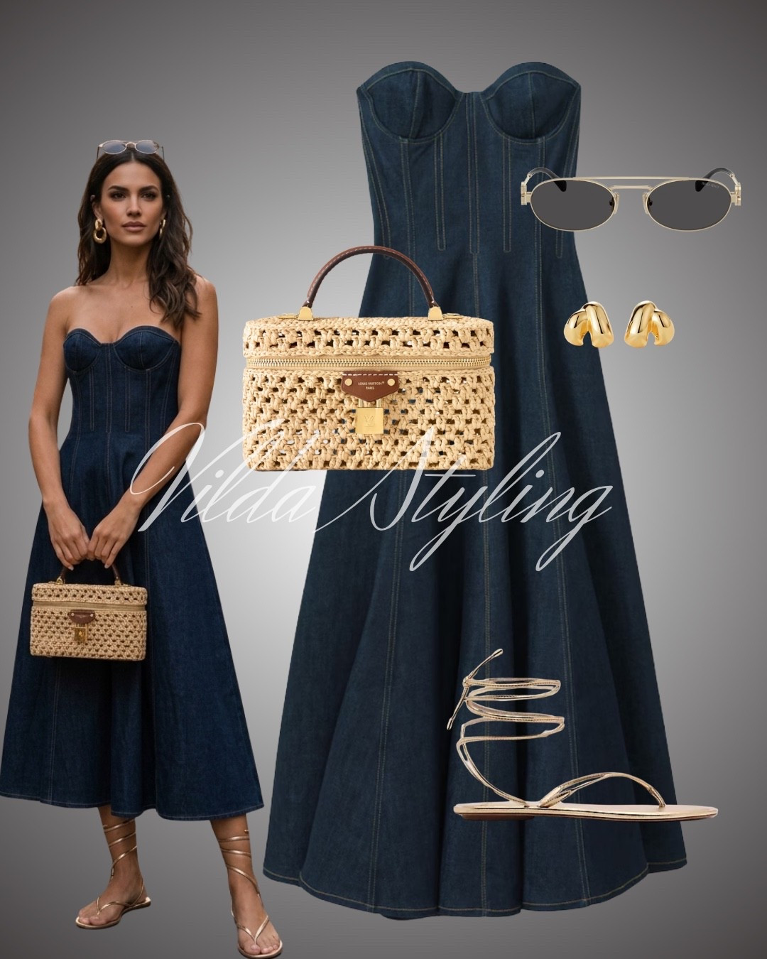 Modern & Sophisticated✨
Denim reimagined for Summer 💙✨
Whoever said denim was just for jeans hasn’t seen this corset-style midi! I am completely obsessed with the structured silhouette and the deep indigo wash. To keep it feeling breezy and vacation-ready, I’ve styled it with a woven straw trunk and metallic wrap sandals. #LTKsummer #DenimDress #SummerStyle #VacationOOTD #QuietLuxury #ChicOutfits

#LTKspring #LTKtravel #LTKsummer