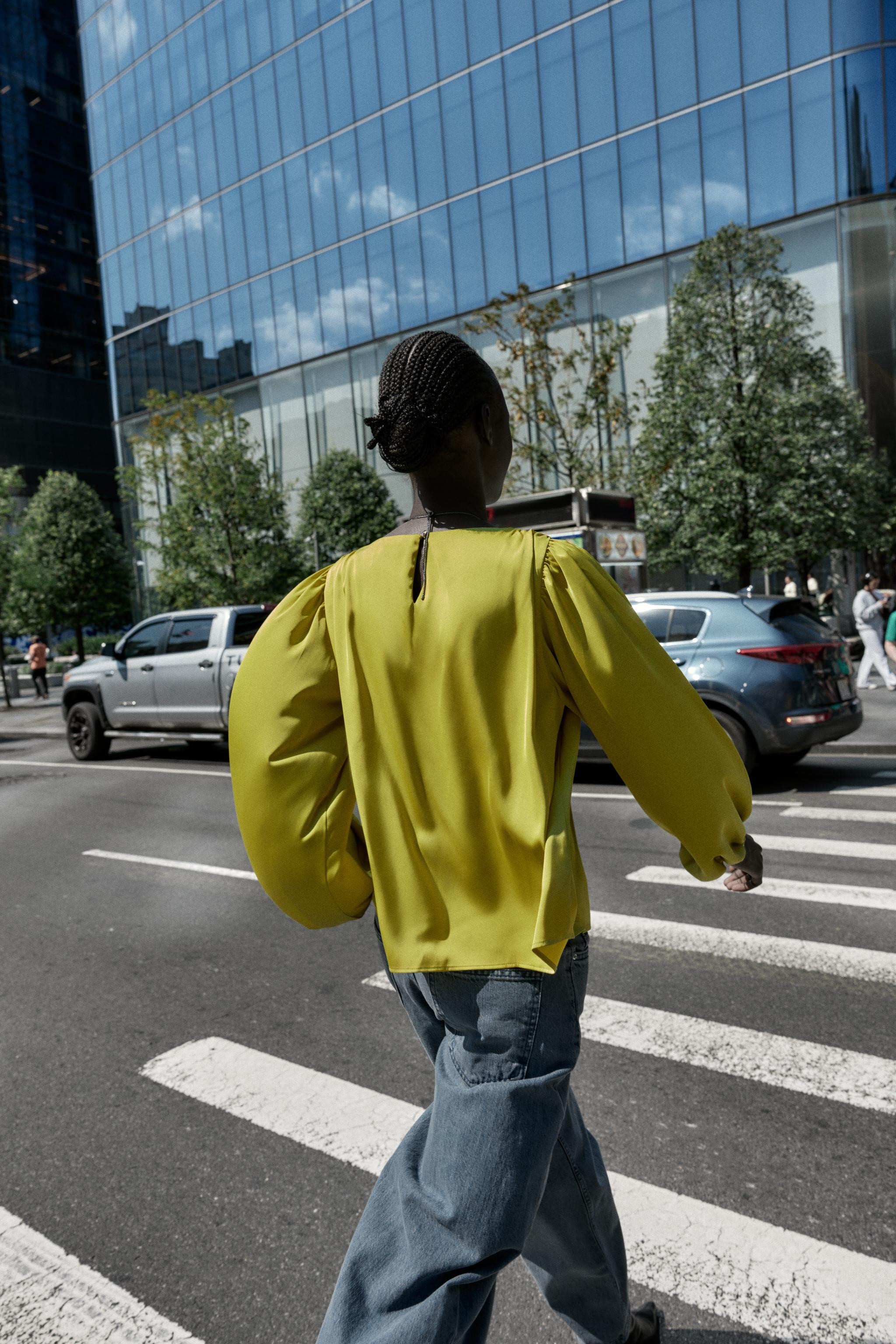 SATIN TOP WITH CUT-OUT SLEEVES | Zara UK