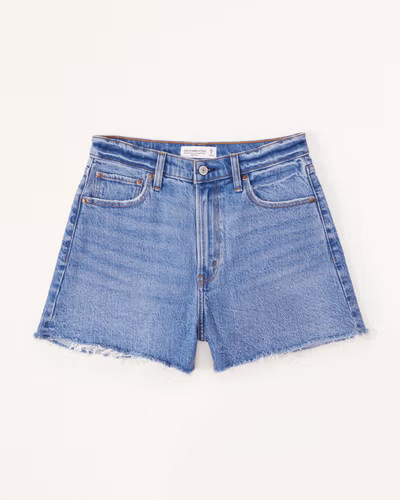 Curve Love High Rise 90s Cutoff Short | Abercrombie & Fitch (US)