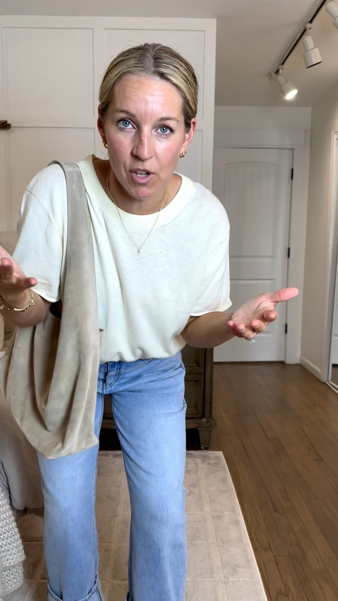 Mediums in all the tops linked EXCEPT this butter yellow sweater tee. That’s a large for extra slouch. Jeans are 29. Enjoy my peeps!

#LTKdayinmylife #LTKmomlife #LTKOver40