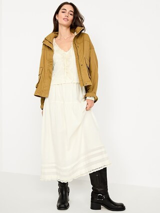 High-Waisted Tiered A-Line Maxi Skirt | Old Navy (US)